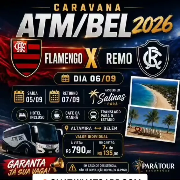 Flamengo terá caravanas de torcedores para jogo com Remo