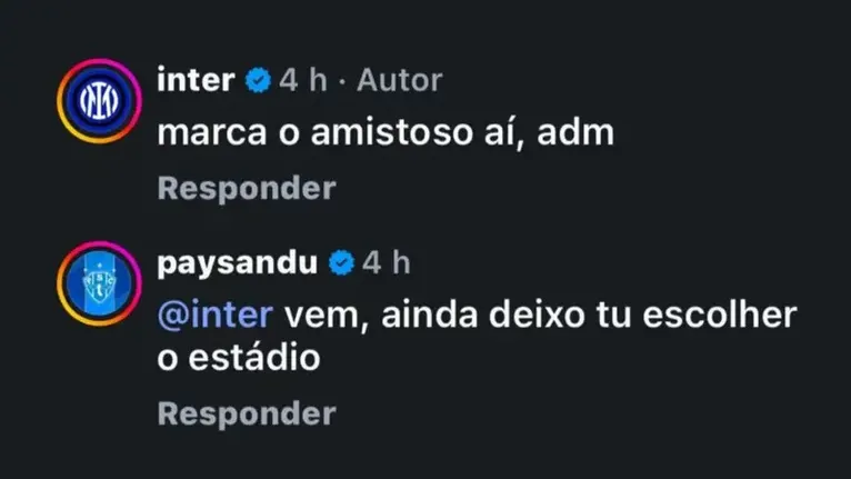 Paysandu brinca com Inter de Milão e recebe convite para “amistoso”
