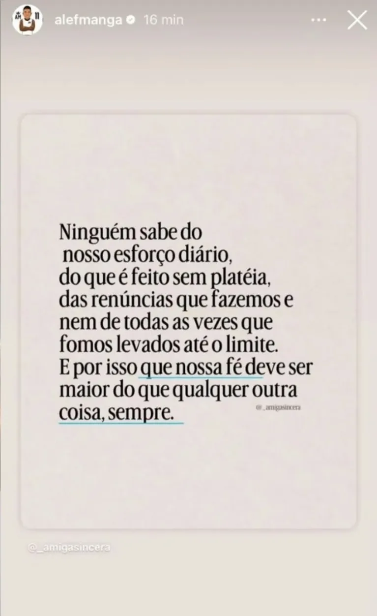 Alef Manga publica mensagem enigmática após ser afastado do Remo