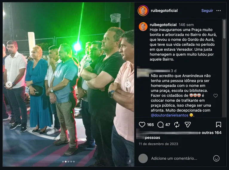 Daniel já homenageou Gordo do Aurá com nome em praça de Ananindeua