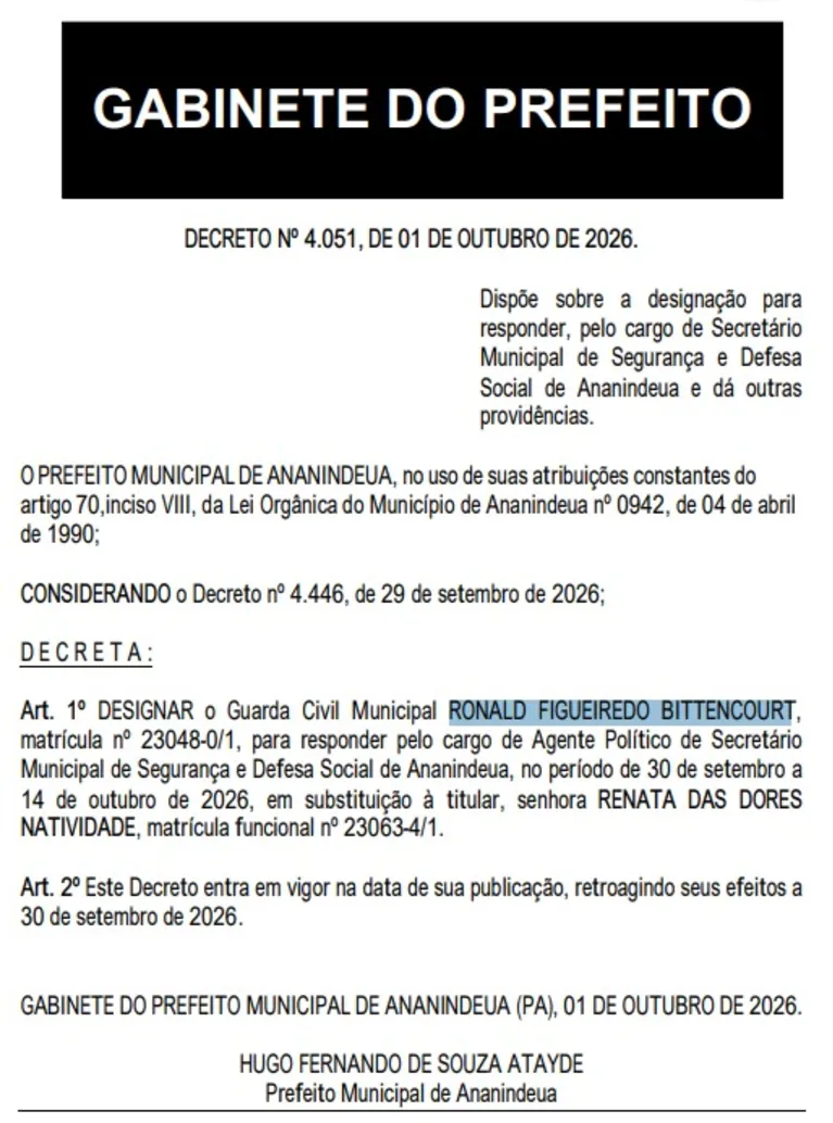 Novo secretário de Ananindeua já foi preso e alvo de medidas protetivas