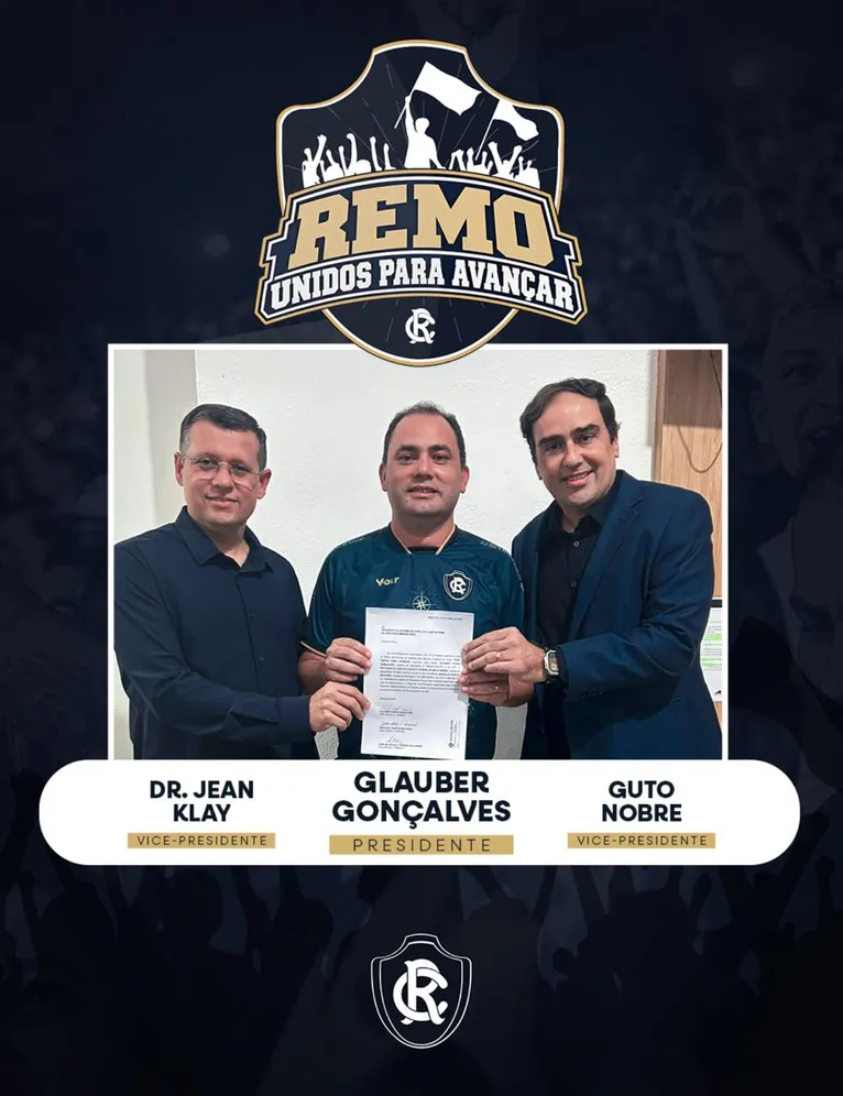 Com apoio de Tonhão, Glauber Gonçalves registra chapa para eleição no Remo
