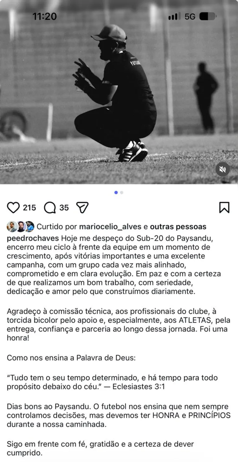 Veja a mensagem na integra