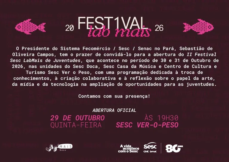 Belém recebe Festival Sesc das Juventudes LABmais com artistas de todo o Brasil