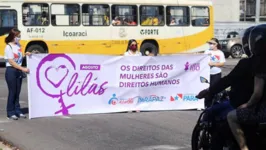Nas ruas de Belém, equipes da Fundação ParáPaz levaram conscientização sobre os direitos das mulheres.