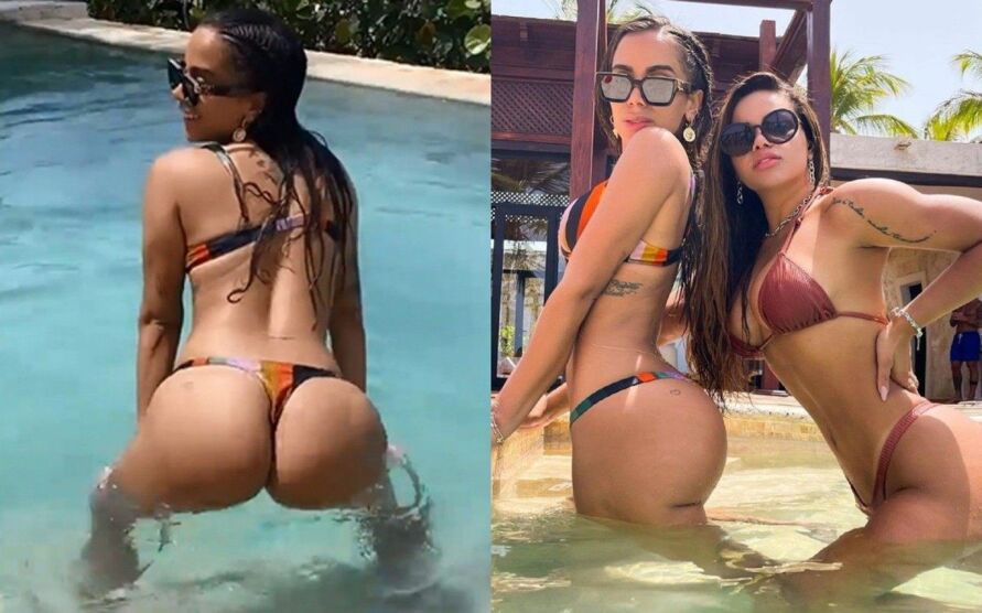 Anitta sensualiza com Gabily em viagem para Punta Cana