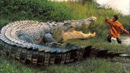 Brincar com leões, rinocerontes e crocodilos gigantes nunca é uma boa  pedida. 