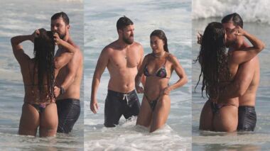 Juliana Paes é flagrada em momento íntimo em praia no RJ