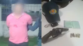 Com o suspeito, os policiais apreenderam um revólver calíbre .38.