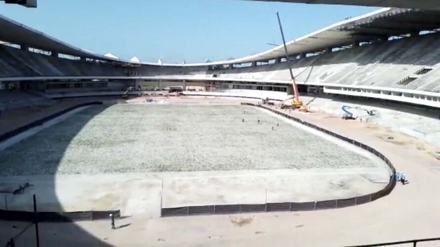 /Obras no estádio Mangueirão seguem em andamento.