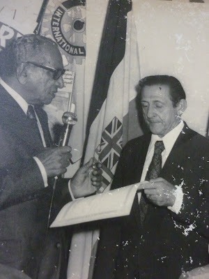 /Erastos Banhos, o Alecrim, recebeu homenagem do Rotary Club de Belém, em 1975.