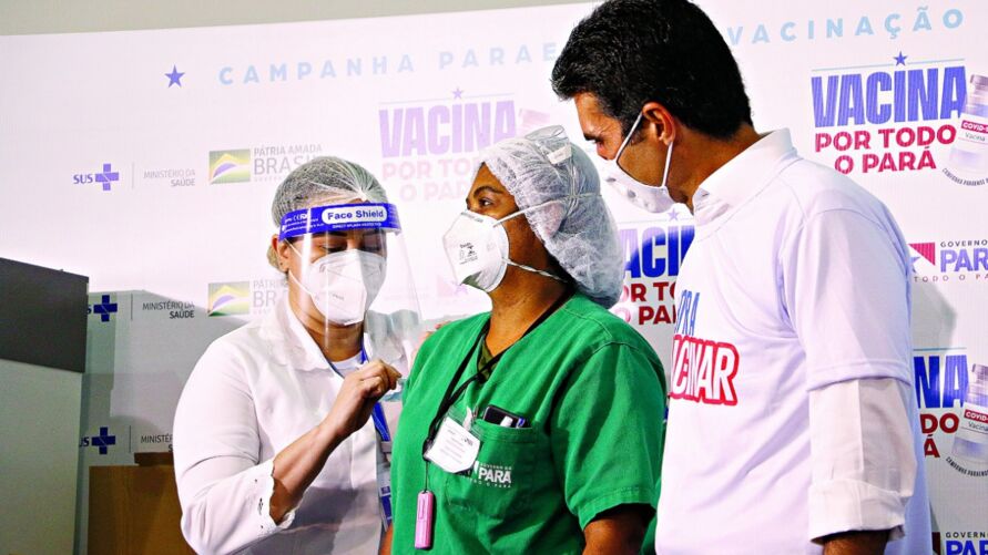 A primeira dose no Pará foi aplicada na técnica de enfermagem Shirley Maia, em 19 de janeiro de 2021