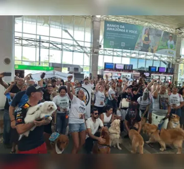 Cão Joca: Donos de pets fazem ato no aeroporto de Belém
