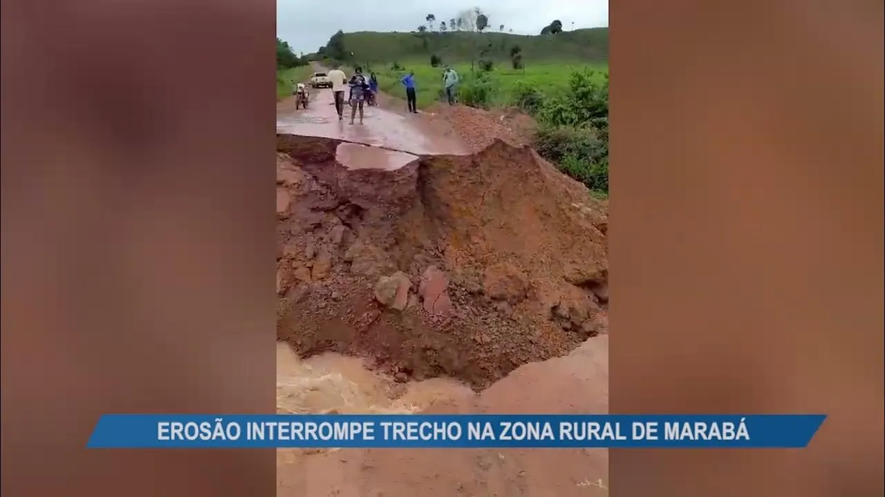 Imagem ilustrativa da notícia Vídeo: erosão interrompe trecho na zona rural de Marabá