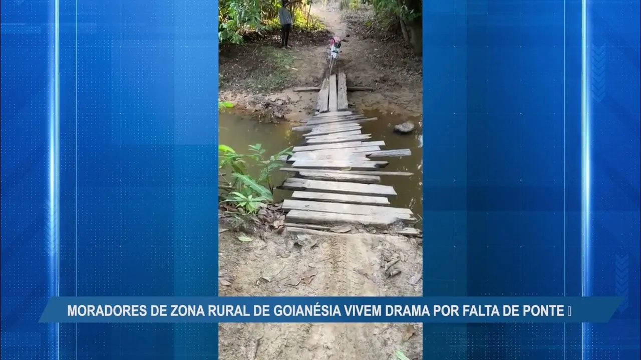 Imagem ilustrativa da notícia Vídeo: moradores vivem drama por problema em ponte rural