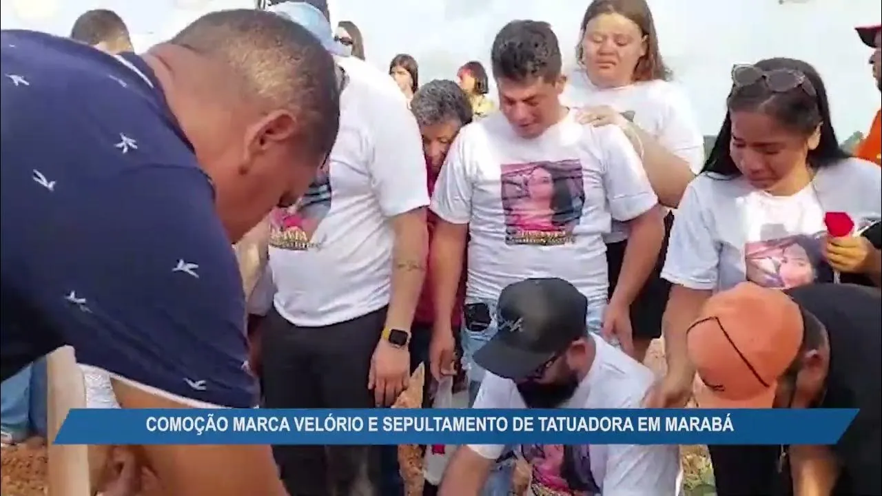 Imagem ilustrativa da notícia Vídeo: comoção marca sepultamento de tatuadora em Marabá  