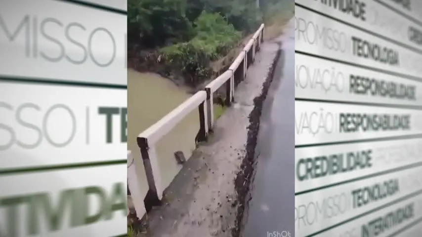 Imagem ilustrativa da notícia Vídeo: ponte cede na PA-140 e interdita rodovia em Bujaru