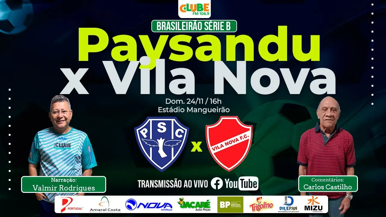 Imagem ilustrativa da notícia Tem Jogo no DOL! ouça Paysandu X Vila Nova