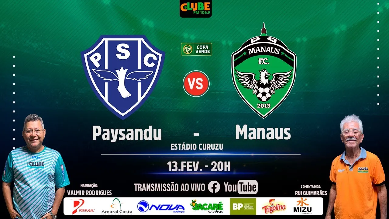 Imagem ilustrativa da notícia Tem Jogo na Clube e no DOL: ouça Paysandu x Manaus