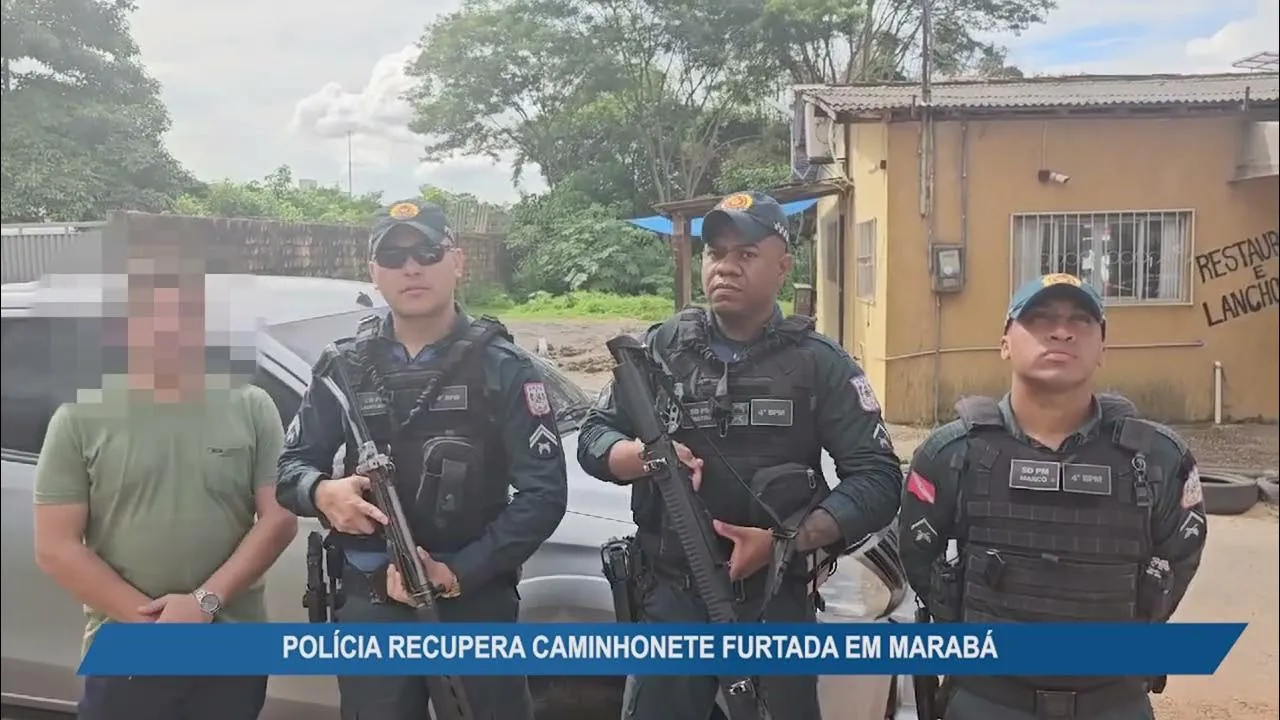 Imagem ilustrativa da notícia Vídeo: Caminhonete furtada é recuperada em área rural