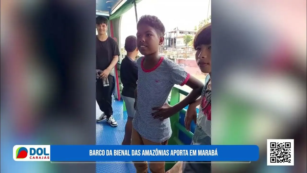 Imagem ilustrativa da notícia Vídeo: Barco da Bienal das Amazônias aporta em Marabá