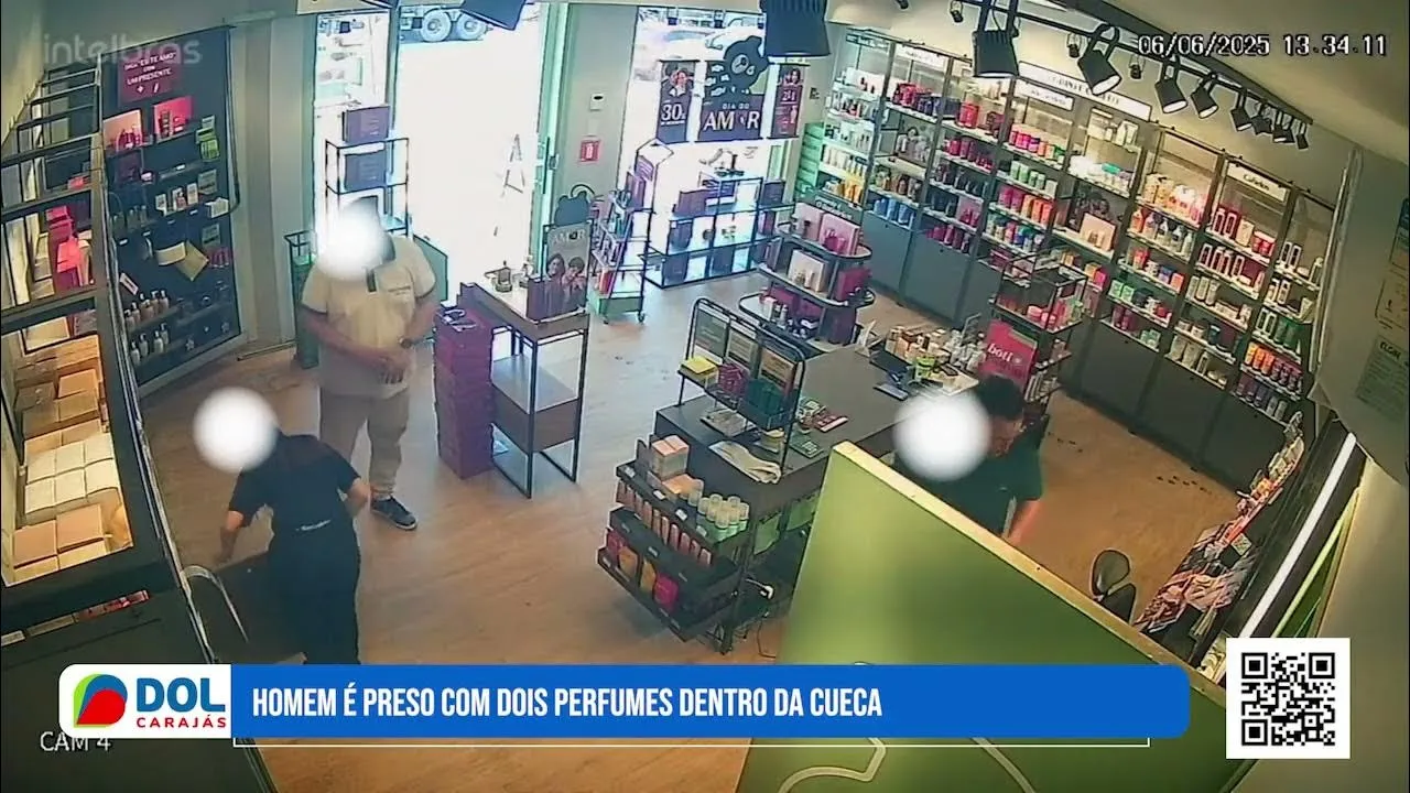 Imagem ilustrativa da notícia Vídeo: homem é preso com dois perfumes dentro da cueca