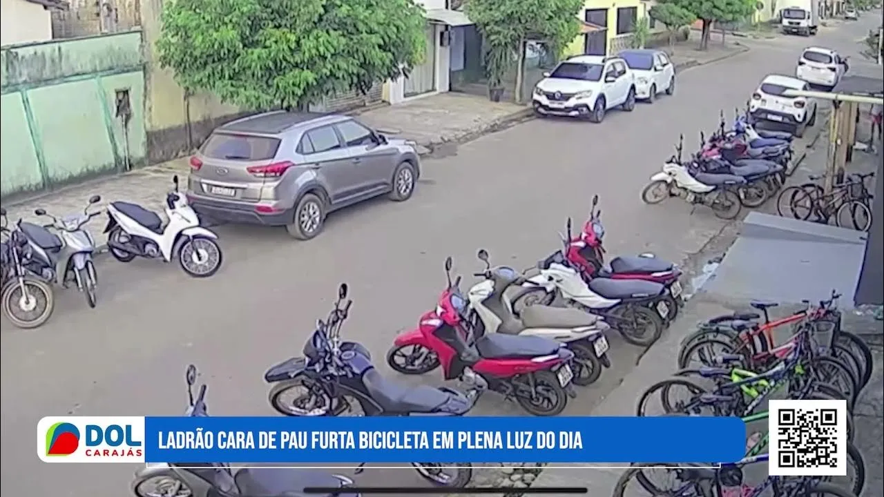 Imagem ilustrativa da notícia Vídeo: ladrão cara de pau furta bicicleta em plena luz do dia