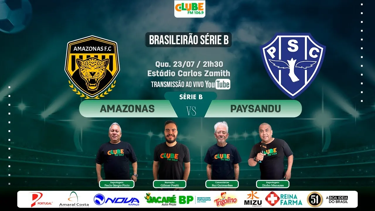 Imagem ilustrativa da notícia Tem Jogo no DOL e na Clube: ouça Amazonas e Paysandu