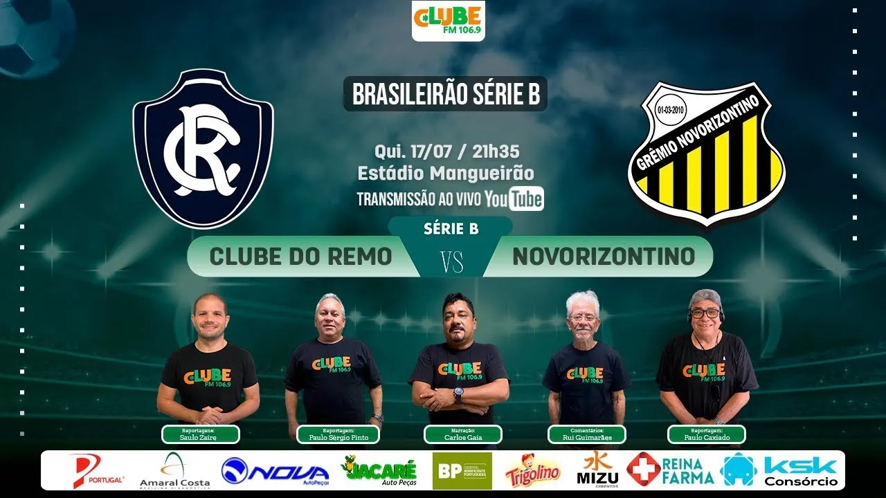 Imagem ilustrativa da notícia Tem Jogo no DOL e na Clube: ouça Remo x Novorizontino