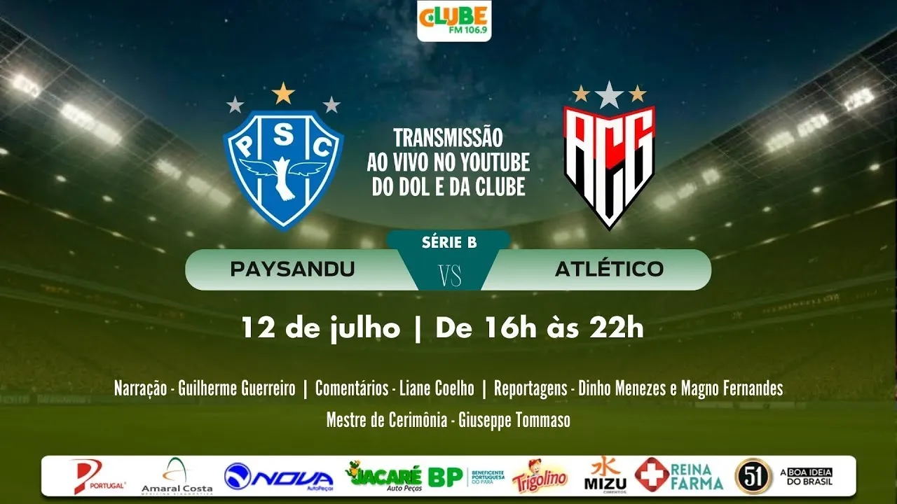 Imagem ilustrativa da notícia Tem Jogo no DOL e na Clube: ouça Paysandu x Atlético-GO