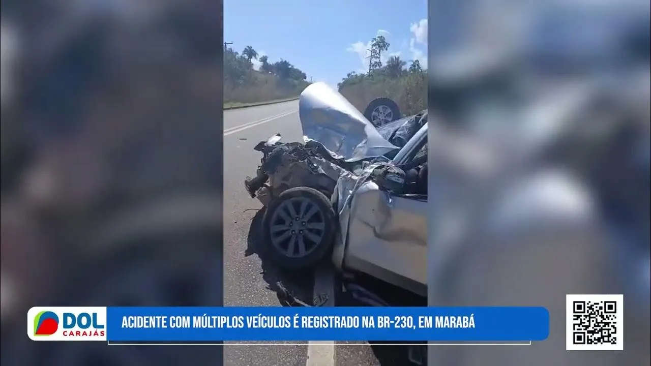 Imagem ilustrativa da notícia Vídeo: veículos batem e capotam em grave acidente na BR-230