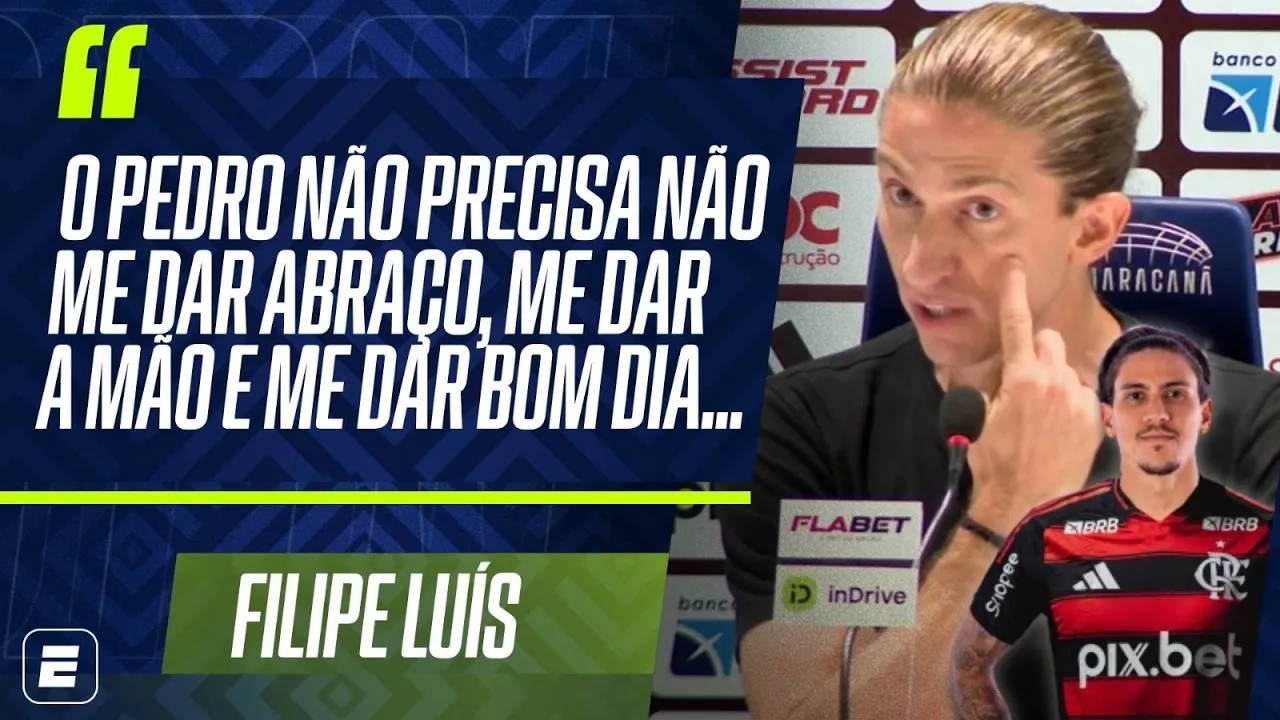 Imagem ilustrativa da notícia Flamengo: Pedro vê Filipe Luís agressivo e se explica com elenco