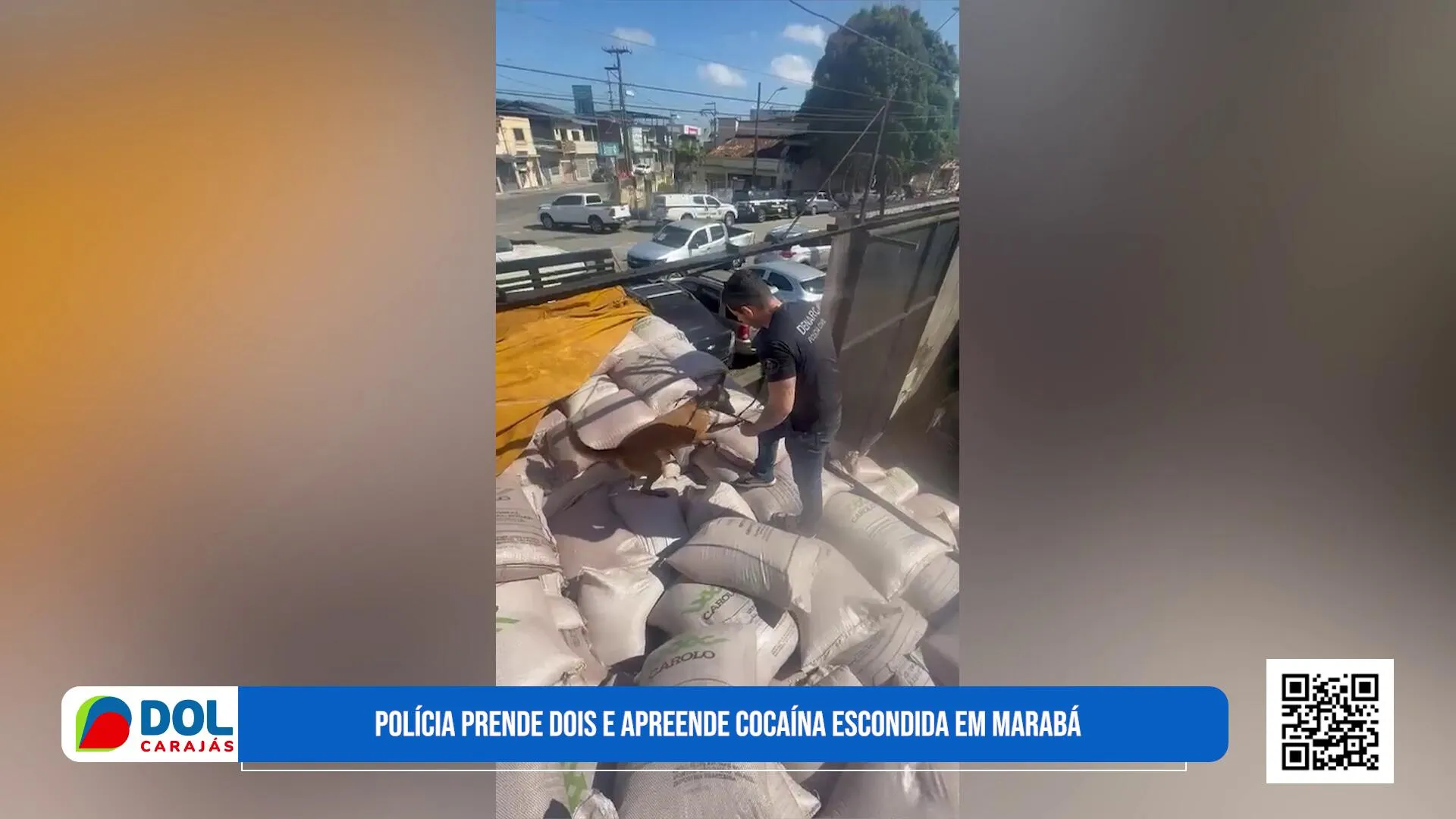Imagem ilustrativa da notícia Vídeo: Polícia flagra 200 tabletes de cocaína em caminhão