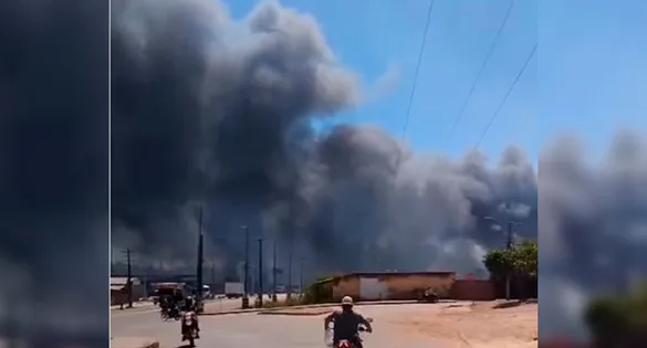 Coluna de fumaça foi vista por praticamente toda a Nova Marabá no início da tarde desta segunda-feira (14)